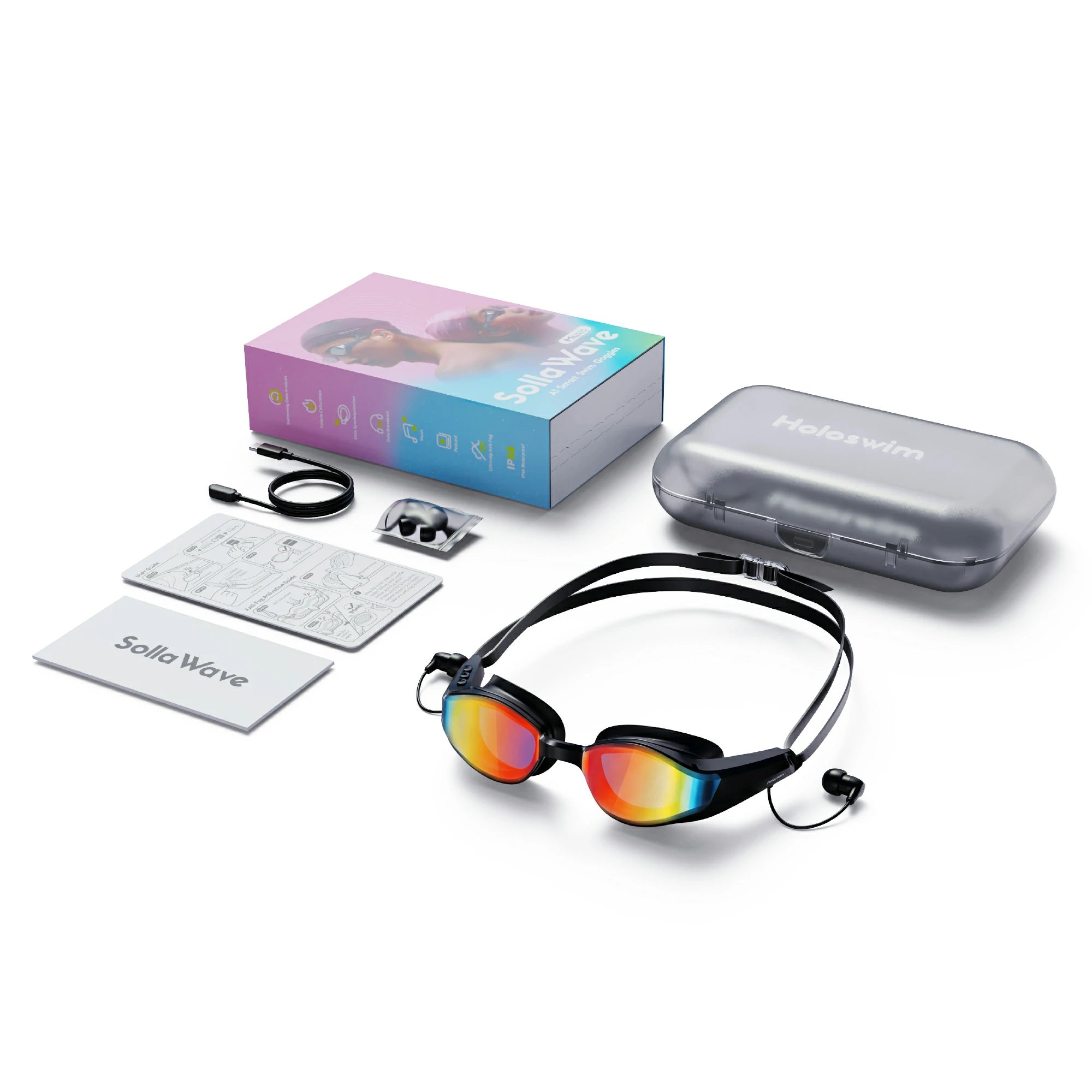 SollaWave Óculos Inteligentes de Natação com Música