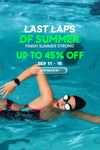 HoloSport Last Laps of Summer sale with swimmer in pool – up to 45% off smart swim goggles